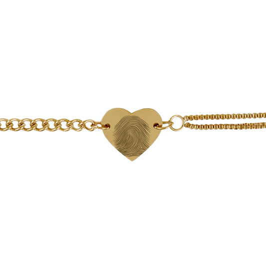 Armband hartje goud - Vingerafdruk