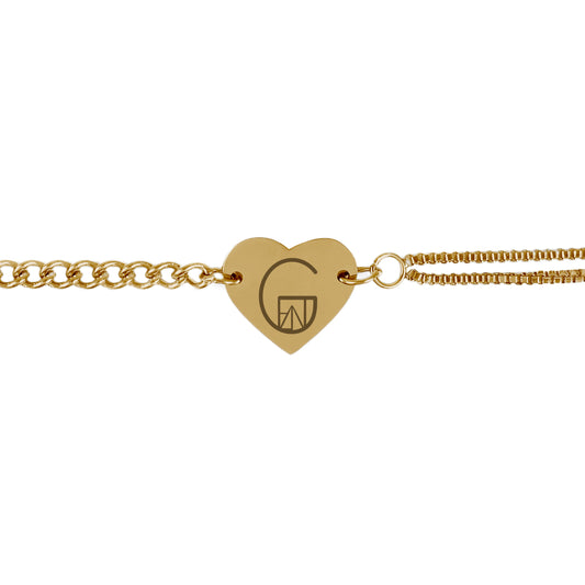 Armband hartje goud - Naamlogo