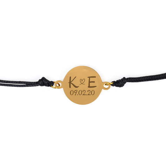 Armband Charlotte goud - Initialen + Datum