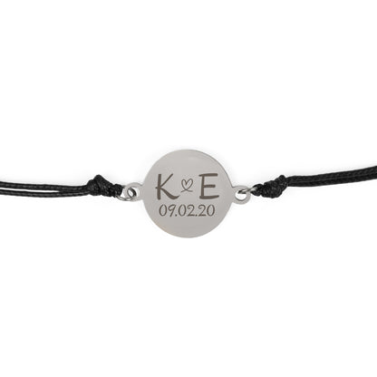 Armband Charlotte zilver - Initialen + Datum