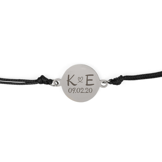 Armband Charlotte zilver - Initialen + Datum