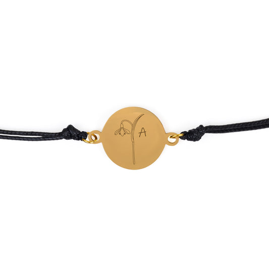 Armband Charlotte goud - Geboortebloem + Initiaal