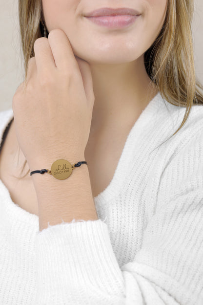 Armband Charlotte goud - Naam + Datum