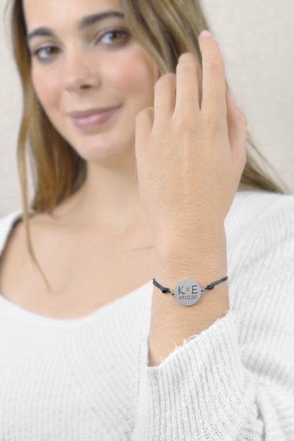 Armband Charlotte zilver - Initialen + Datum