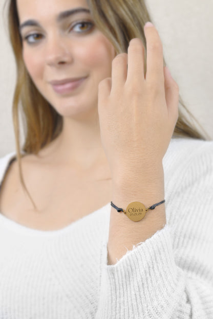 Armband Charlotte goud - Naam + Datum