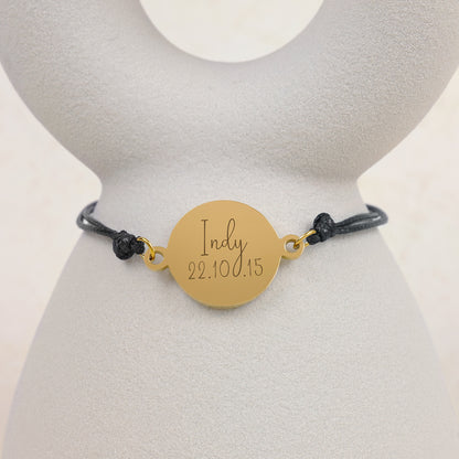 Armband Charlotte goud - Naam + Datum