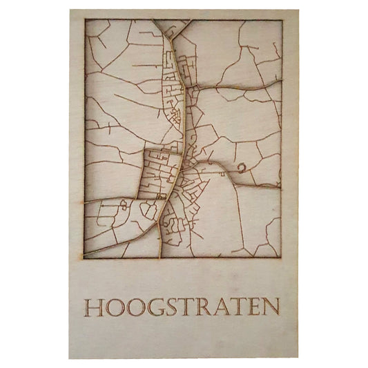 Houten stadsplattegrond - Hoogstraten 20x30cm
