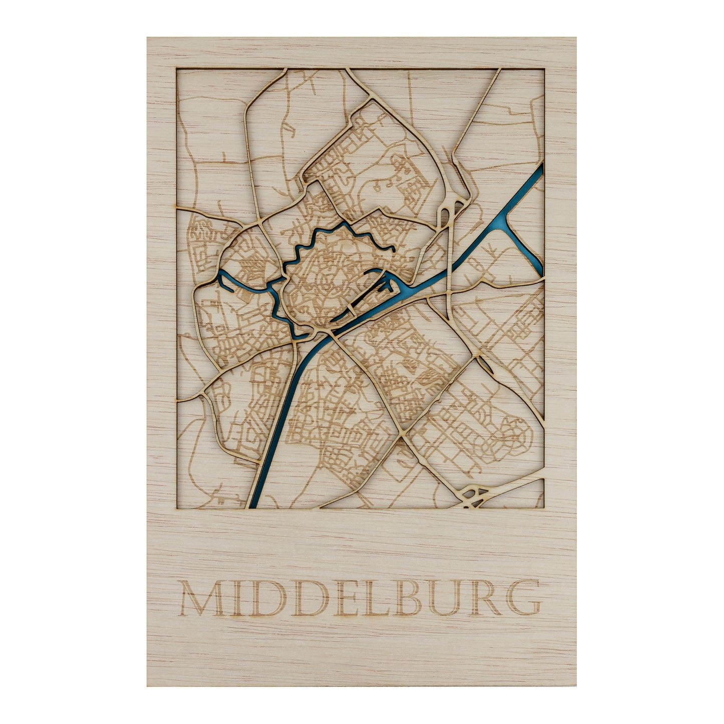 Houten stadsplattegrond - Middelburg