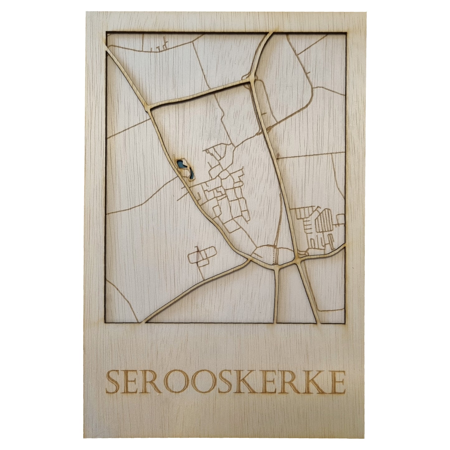 Houten stadsplattegrond - Serooskerke 20x30cm