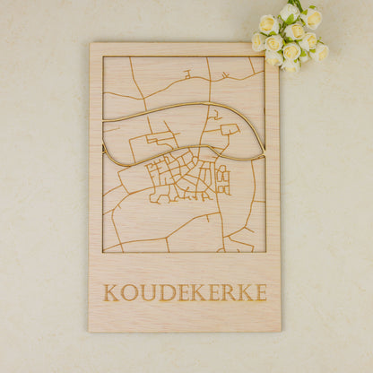 Houten stadsplattegrond - Custom