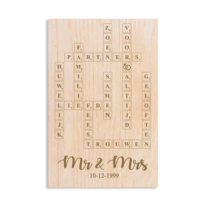 Scrabble puzzel - Huwelijk