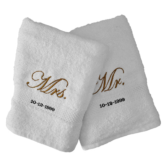 Handdoeken met tekst - Mr(s) & Mr(s)