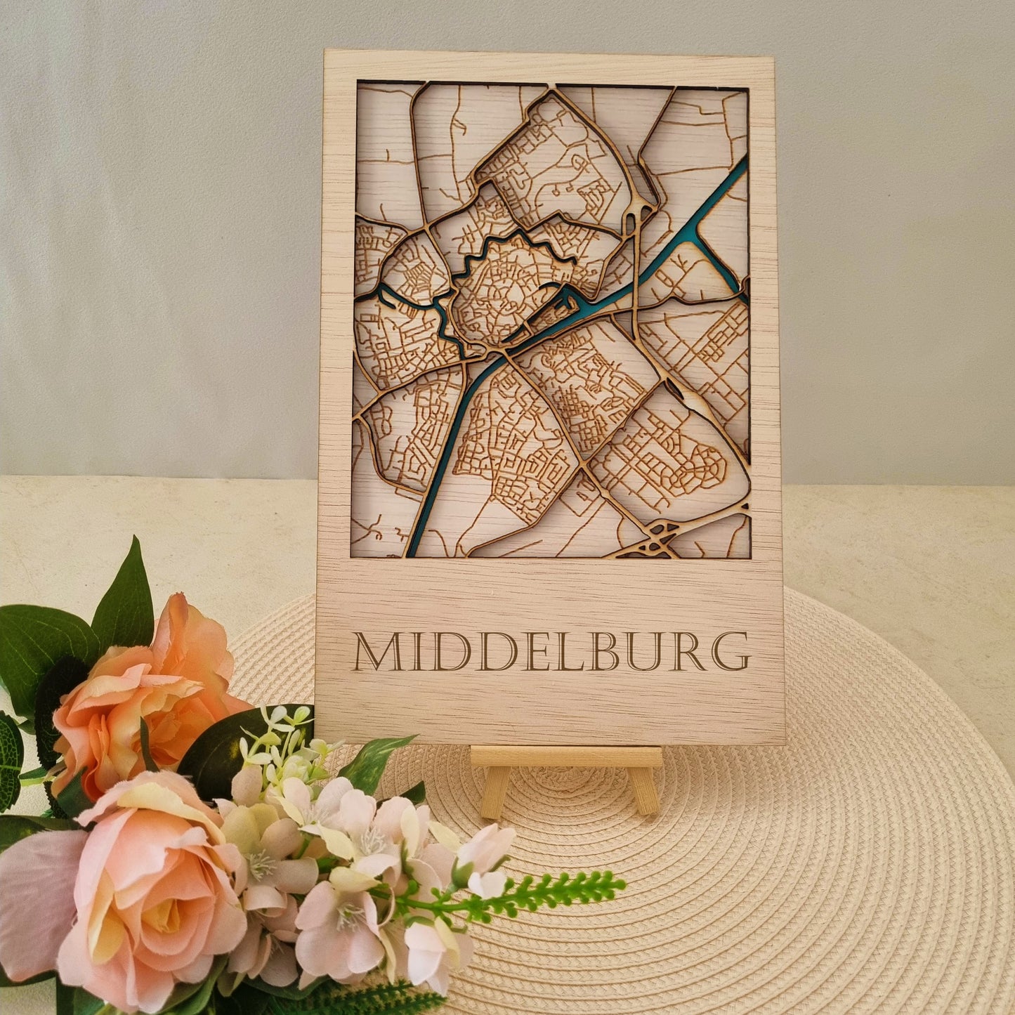 Houten stadsplattegrond - Middelburg 20x30cm