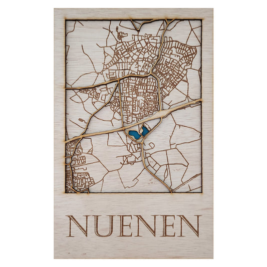 Houten stadsplattegrond - Nuenen 20x30cm