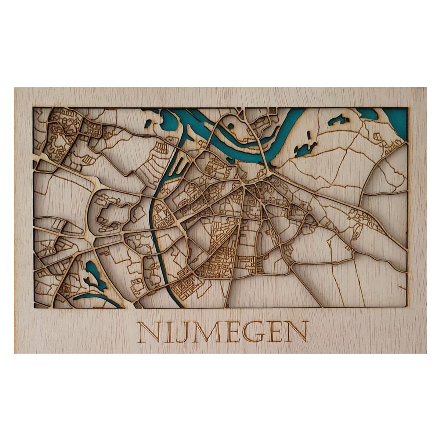 Houten stadsplattegrond - Nijmegen 30x20cm